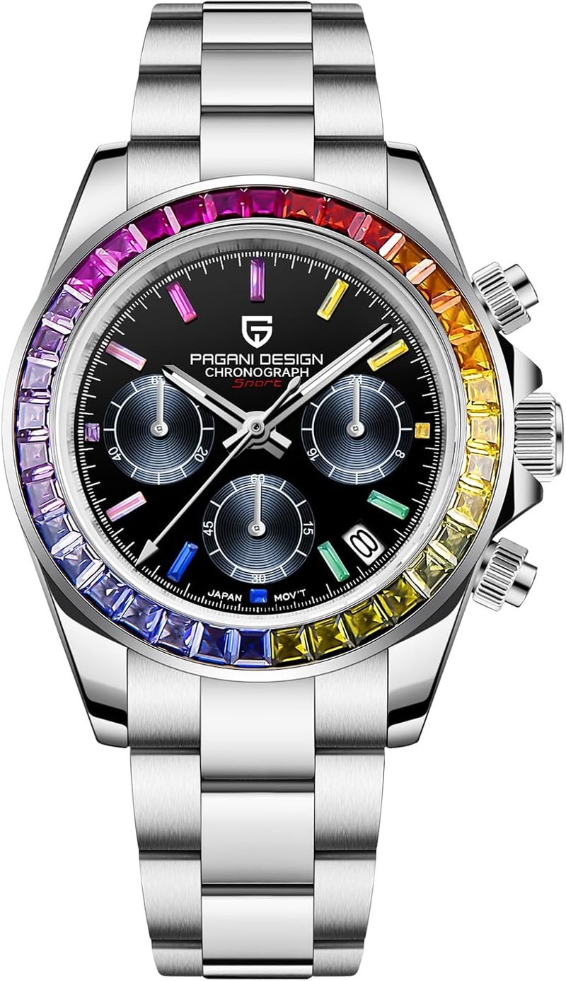 Pagani Design 1644 Daytona Homage Men's Chronograph Watch with Colorful Bezel - Image 1